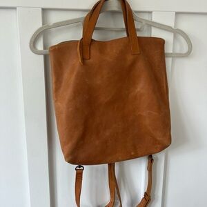 Able Cognac Leather Backpack
